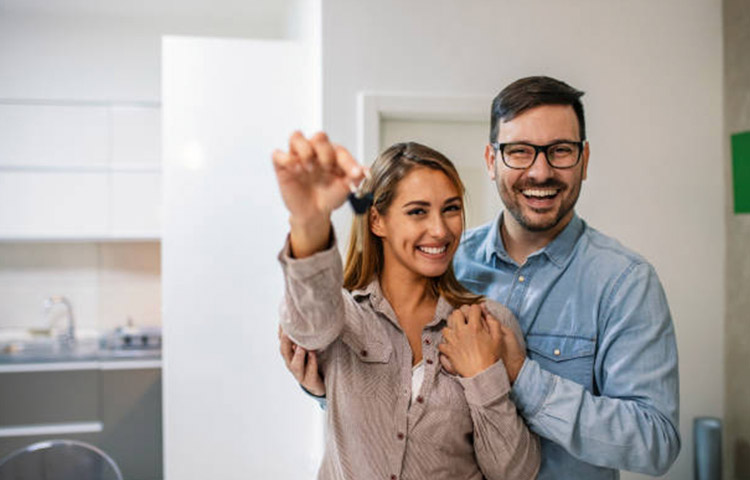 People in a new home